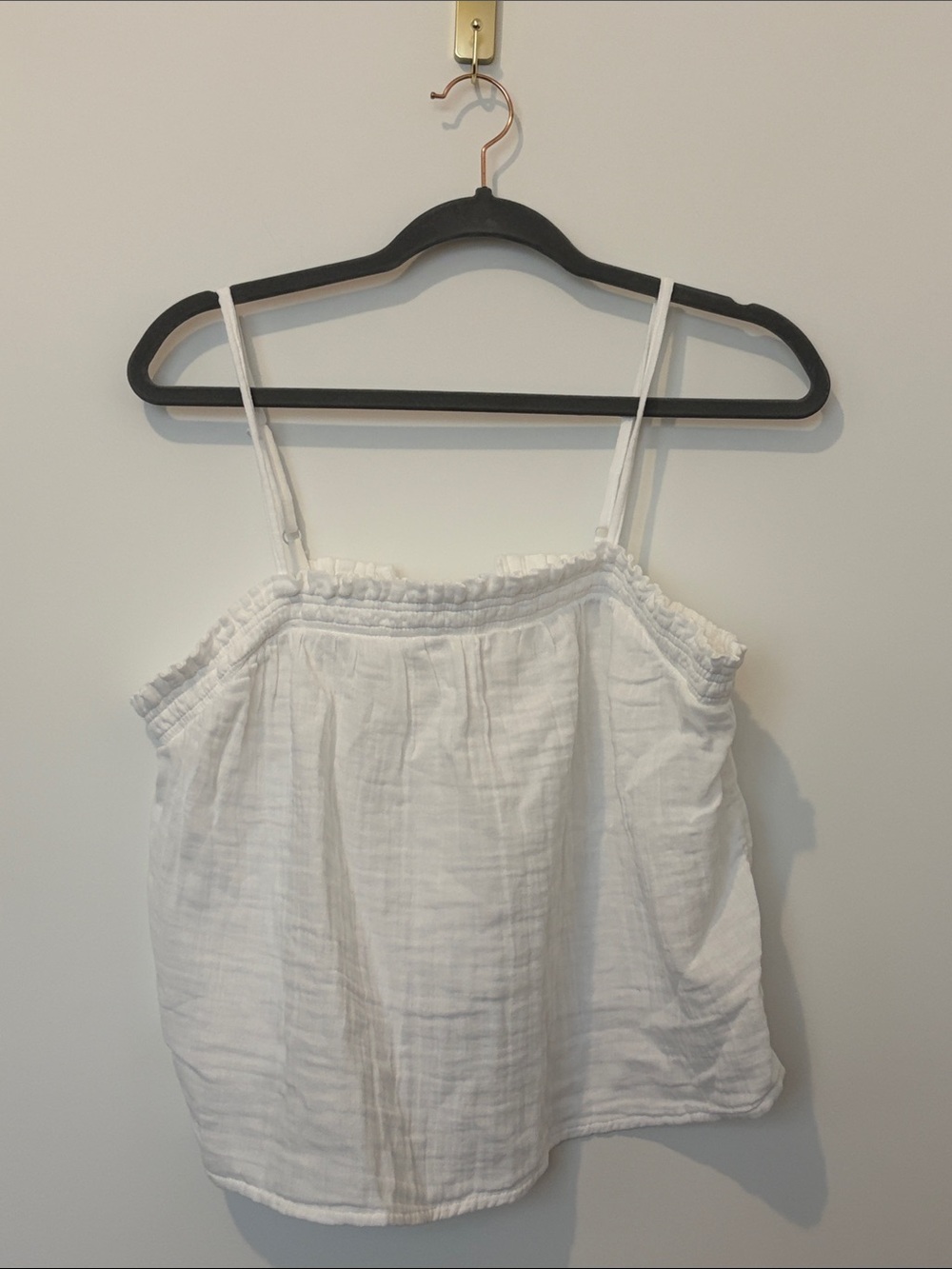 Old Navy White Ruffled-Trim Spaghetti Strap Cami